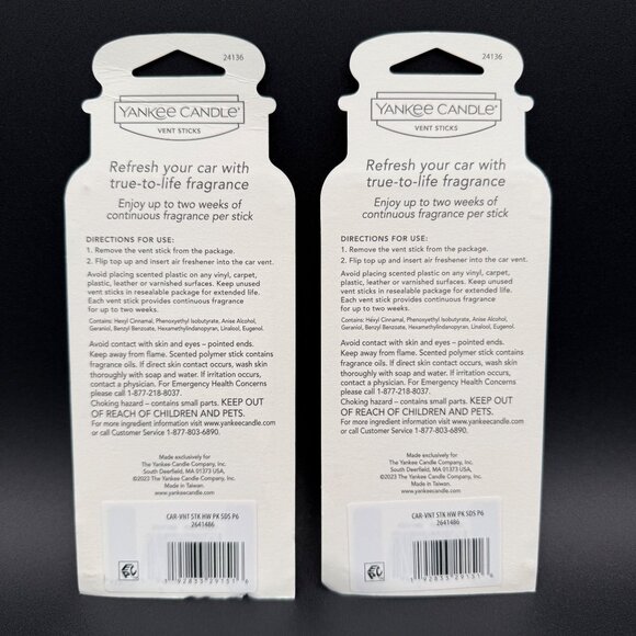 Yankee Candle Vent Sticks "Pink Sands" Car Air Freshener Two Packs - Picture 2 of 4